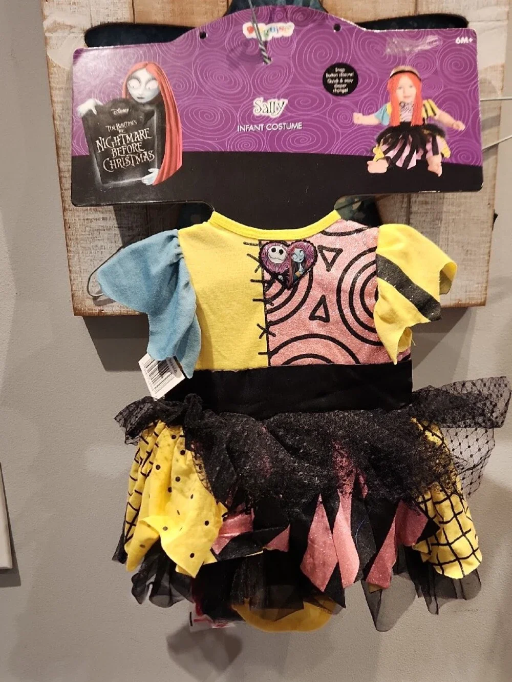 Disney Sally Yellow Black Pink Blue Patchwork Girls Costume